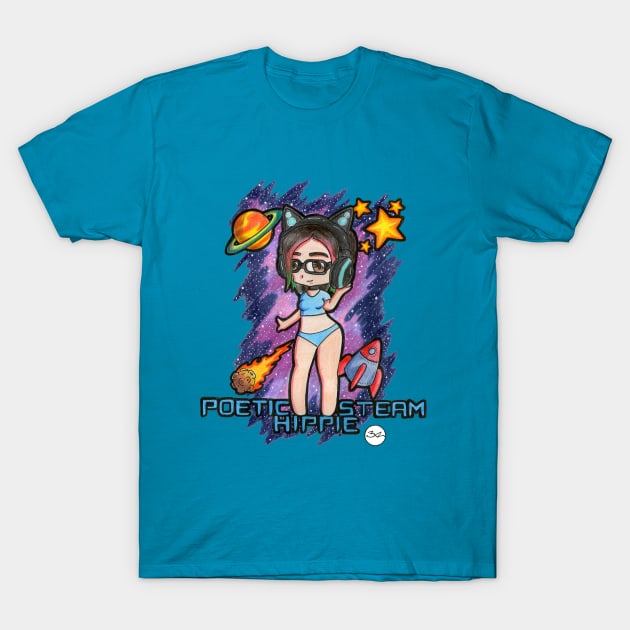 Cyber Neko Chibi T-Shirt by Steamy Hippie